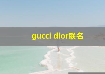 gucci dior联名